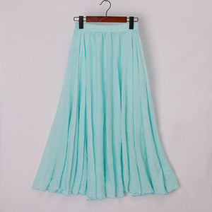 Womens Casual Cotton Linen Maxi Skirt