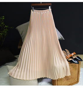 Women Fashion Pleated Long Skirt