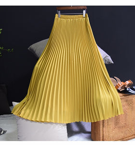 Women Fashion Pleated Long Skirt