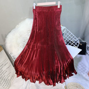 Women Long Maxi Pleated Skirt