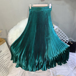 Women Long Maxi Pleated Skirt